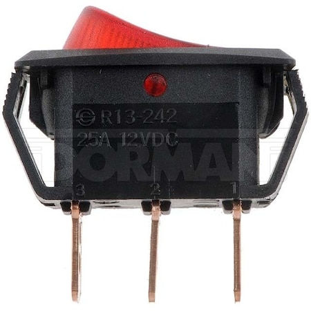 Motormite BLACK BODY/RED RECTANGLE ROCKER SWITCH 84830